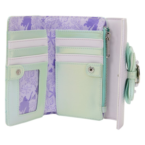 Portafoglio con patta iridescente color perla - Disney Loungefly La Sirenetta