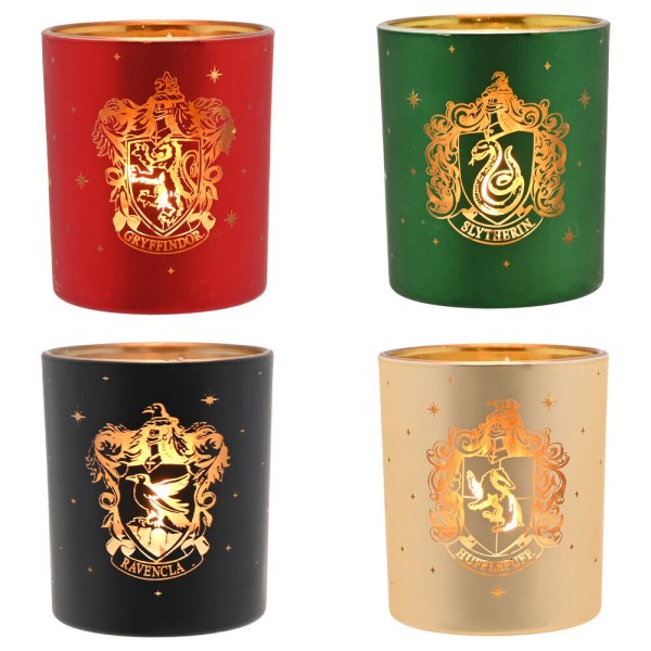 Set di 4 portacandele a tema Case di Harry Potter