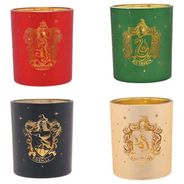 Set di 4 portacandele a tema Case di Harry Potter
