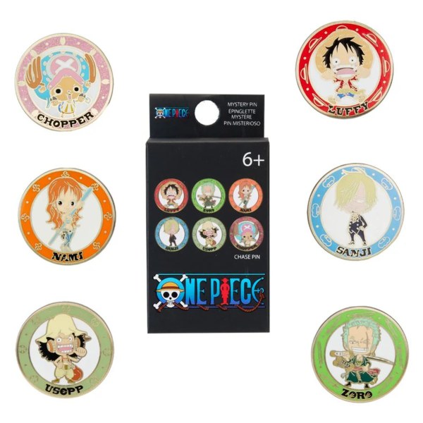 Spilla smaltata Loungefly One Piece Chibi Mystery Blind Box assortita