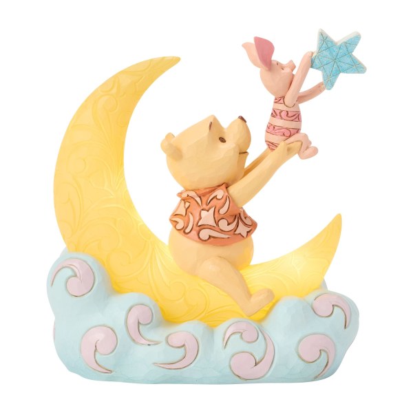 Winnie the Pooh e Pimpi sulla luna a LED - Disney Traditions