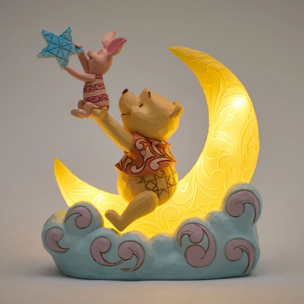 Winnie the Pooh e Pimpi sulla luna a LED - Disney Traditions
