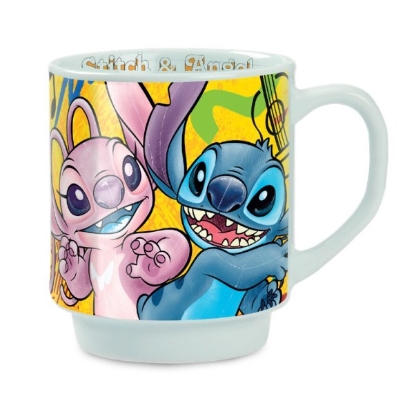 Tazza Stitch & Angelo gialla 350ml - Egan Disney Home