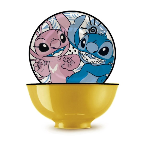 Ciotola piccola Stitch & Angel gialla 300 ml - Egan Disney Home