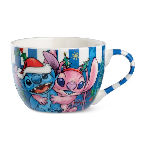 Tazza per la colazione Stitch & Angelo , blu Natale , 520 ml - Egan Disney Home