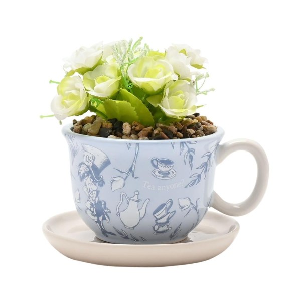 ALICE NEL PAESE DELLE MERAVIGLIE - Tazza Decorativa + Pianta Finta