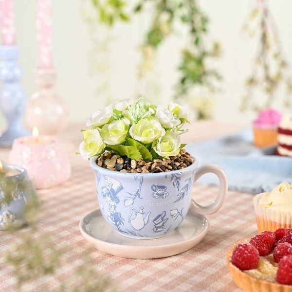 ALICE NEL PAESE DELLE MERAVIGLIE - Tazza Decorativa + Pianta Finta