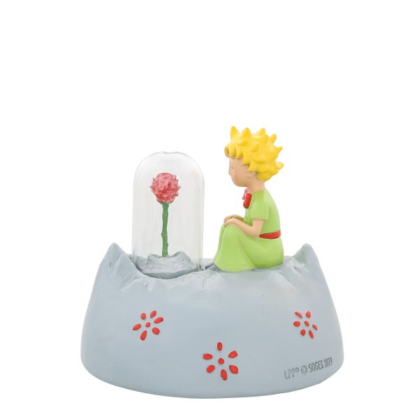 FIGURINA IL PICCOLO PRINCIPE PIANETA CON LA SUA ROSA 11 CM