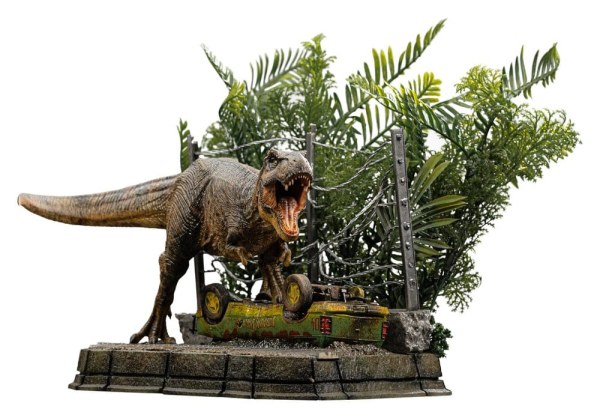Statuetta Jurassic Park Icons T-Rex Breakout Set A 17 cm
