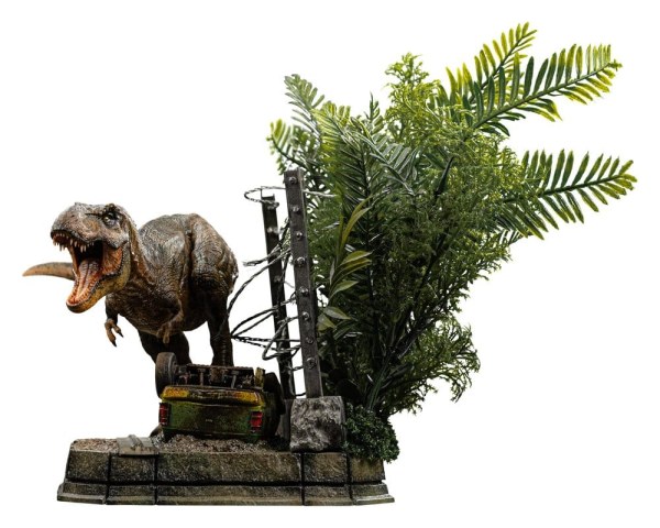 Statuetta Jurassic Park Icons T-Rex Breakout Set A 17 cm