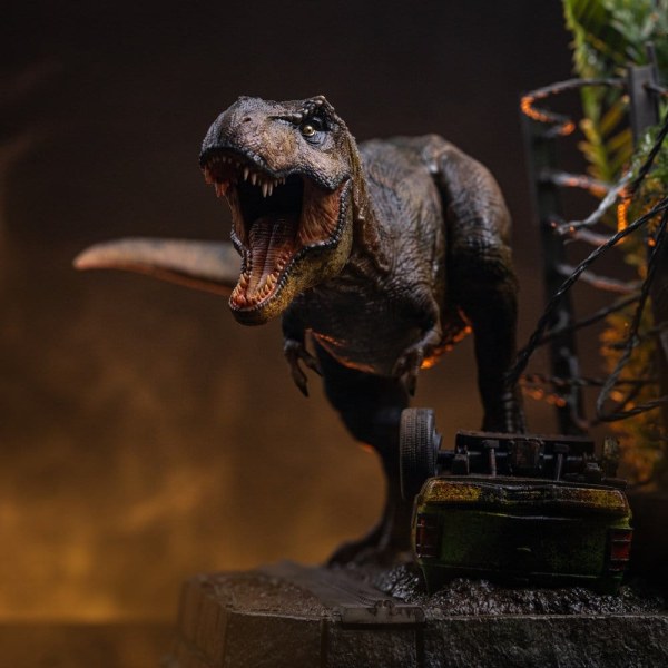 Statuetta Jurassic Park Icons T-Rex Breakout Set A 17 cm