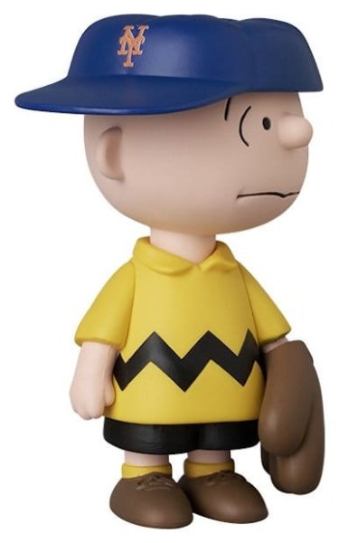 Figurina PVC UDF Charlie Brown dei New York Mets 9 cm - MLB × Peanuts