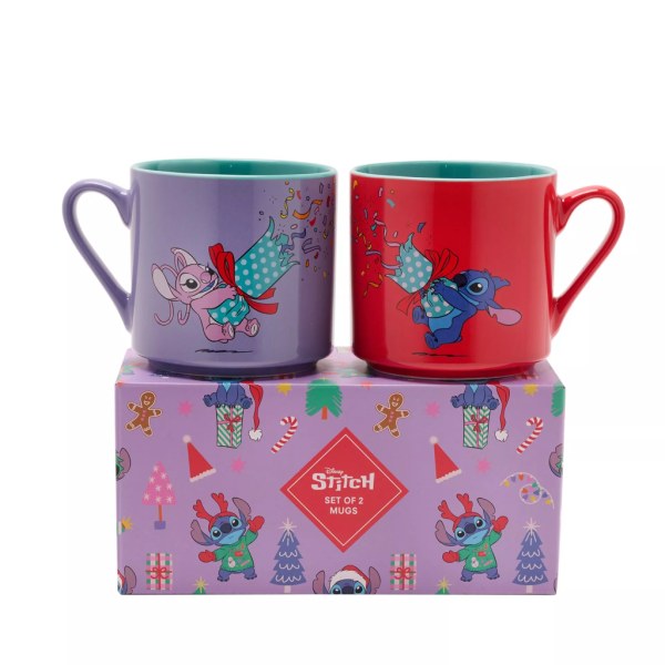 Set di 2 Tazze Colorate Stitch & Angel Buone Feste - Disney