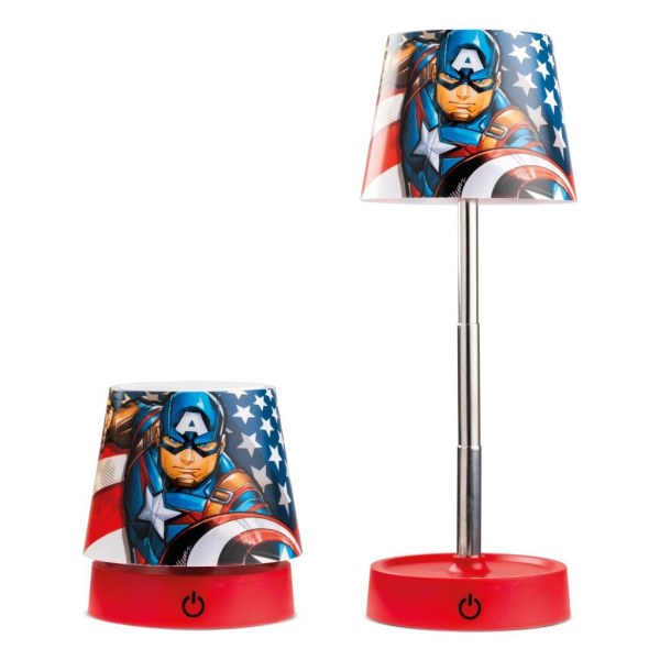 Lampada da Scrivania LED Ricaricabile Captain America 11cm - Marvel
