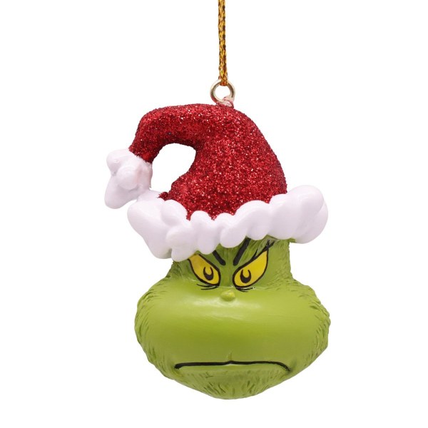Ornamento 3D The Grinch con cappello di Natale