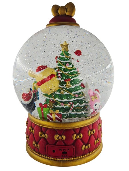 Palla di neve Hello Kitty di Natale con glitter e luci LED 31 cm – Esclusiva Costco