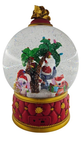 Palla di neve Disney Stitch di Natale con glitter e luci LED 31 cm – Esclusiva Costco