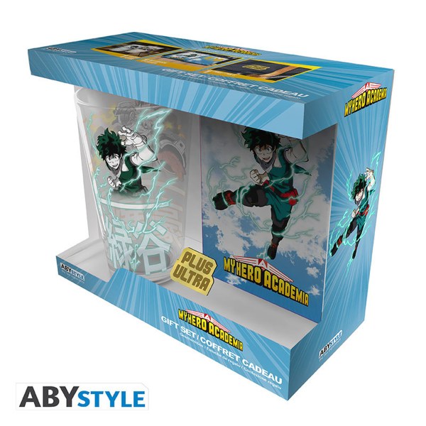 MY HERO ACADEMIA - Set Bicchiere XXL + Spilla + Taccuino Eroi