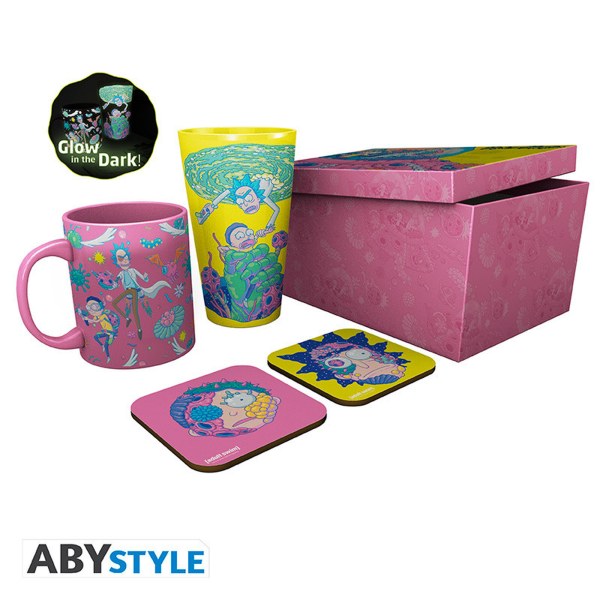 RICK AND MORTY - Set Bicchiere XXL + Tazza + 2 Sottobicchieri