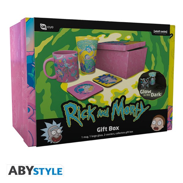 RICK AND MORTY - Set Bicchiere XXL + Tazza + 2 Sottobicchieri