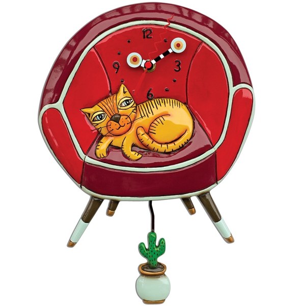 OROLOGIO MURALE ALLEN DESIGN GATTO SUL SOFÀ
