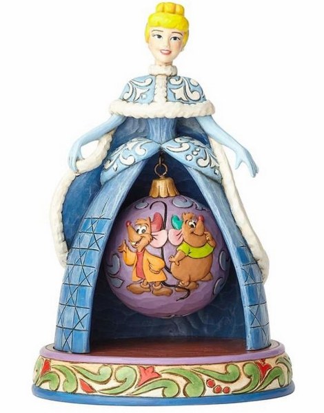 STATUINA DI NATALE CENERENTOLA CON JACK E GUS DISNEY TRADITIONS
