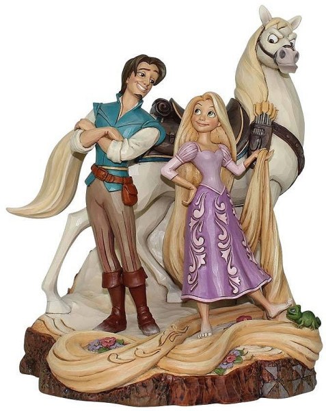 RAPUNZEL FLYNN E MAXIMUS WOODCARVED DISNEY TRADITIONS