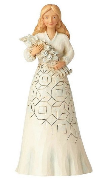 "HAPPY DAY" RAGAZZA CON BOUQUET DI FIORI JIM SHORE HEARTWOOD CREEK