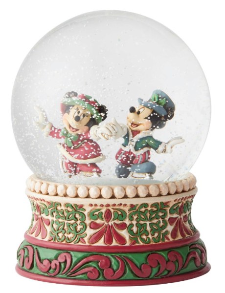 SNOWGLOBE TOPOLINO E MINNI SUI PATTINI DISNEY TRADITIONS