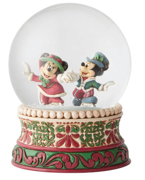 SNOWGLOBE TOPOLINO E MINNI SUI PATTINI DISNEY TRADITIONS