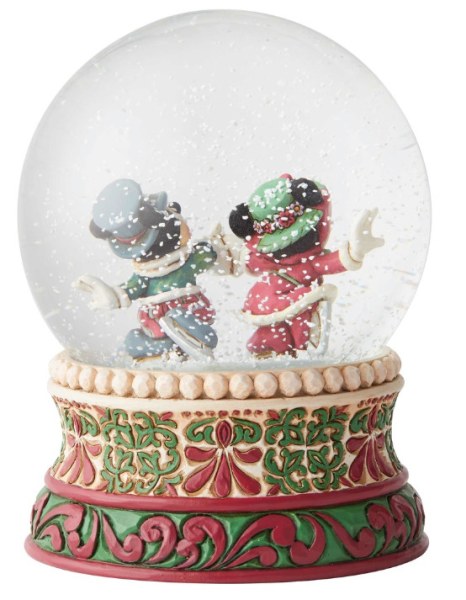 SNOWGLOBE TOPOLINO E MINNI SUI PATTINI DISNEY TRADITIONS