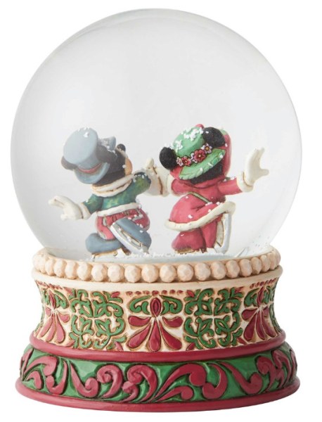 SNOWGLOBE TOPOLINO E MINNI SUI PATTINI DISNEY TRADITIONS