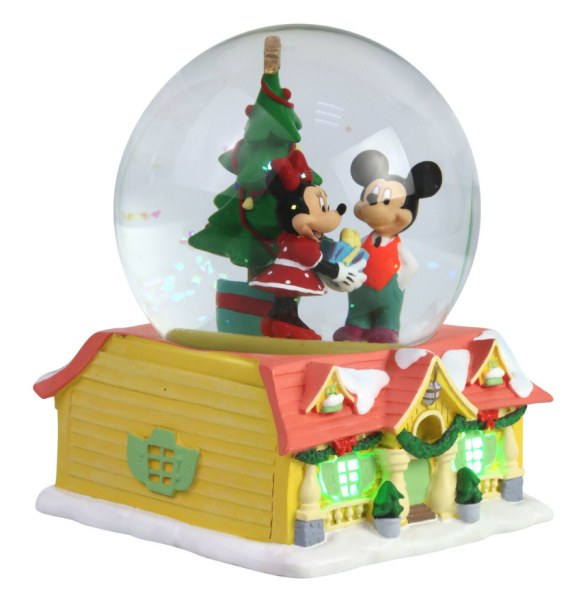 SNOWBALL LUMINOSO TOPOLINO E MINNI A NATALE - DISNEY DEPT.56