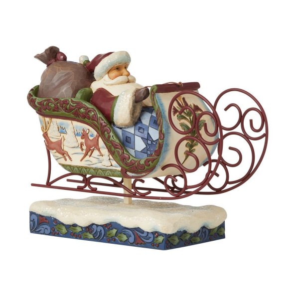 BABBO NATALE VITTORIANO IN SLITTA JIM SHORE HEARTWOOD CREEK