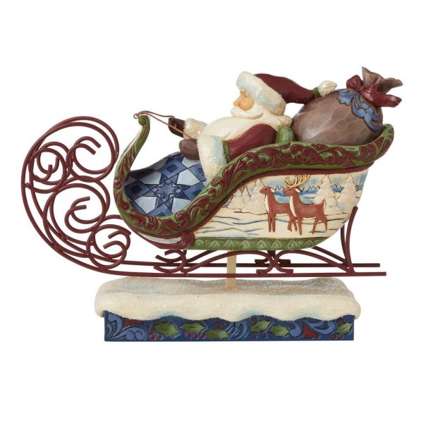 BABBO NATALE VITTORIANO IN SLITTA JIM SHORE HEARTWOOD CREEK