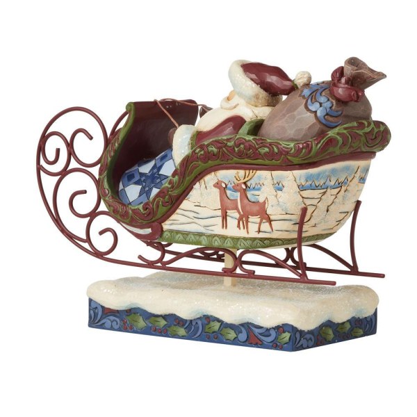 BABBO NATALE VITTORIANO IN SLITTA JIM SHORE HEARTWOOD CREEK