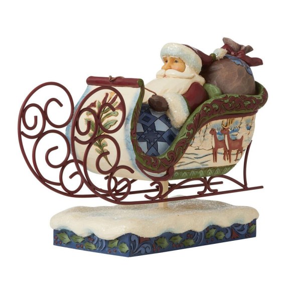 BABBO NATALE VITTORIANO IN SLITTA JIM SHORE HEARTWOOD CREEK