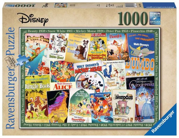 PUZZLE MANIFESTI DI FILM VINTAGE ( 1000 PEZZI ) - DISNEY