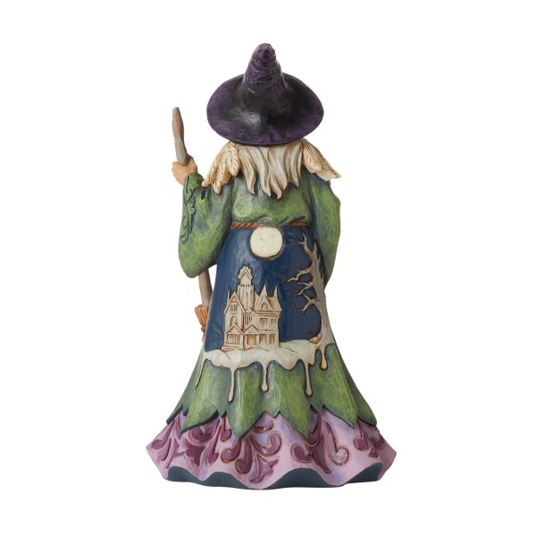 STREGA CON GATTO E SCENA INFESTATA - JIM SHORE HEARTWOOD CREEK