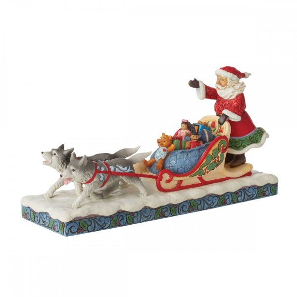 BABBO NATALE IN SLITTA PER CANI - JIM SHORE HEARTWOOD CREEK