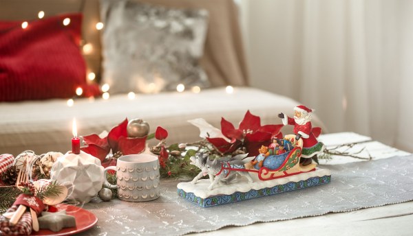 BABBO NATALE IN SLITTA PER CANI - JIM SHORE HEARTWOOD CREEK