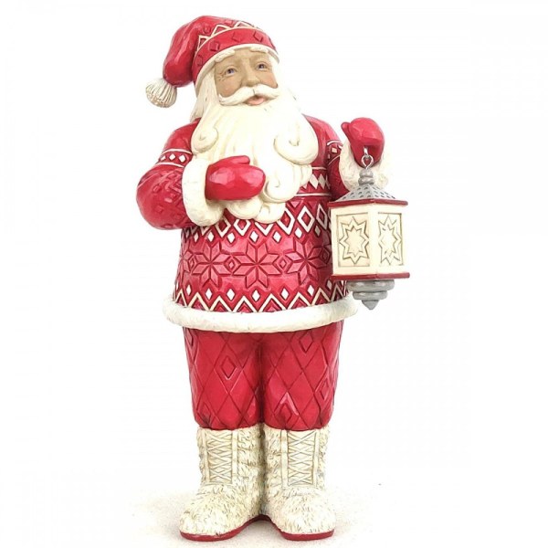 BABBO NATALE NORDICO CON LANTERNA - JIM SHORE HEARTWOOD CREEK