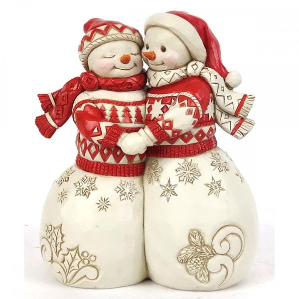 COPPIA DI PUPAZZI DI NEVE NORDICI - JIM SHORE HEARTWOOD CREEK