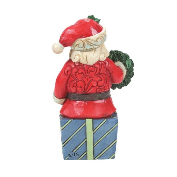 BABBO NATALE SEDUTO SU UN REGALO - JIM SHORE HEARTWOOD CREEK