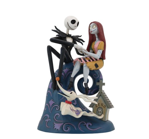 MR JACK SALLY & ZERO SULLA COLLINA - NIGHTMARE BEFORE CHRISTMAS - DISNEY TRADITIONS