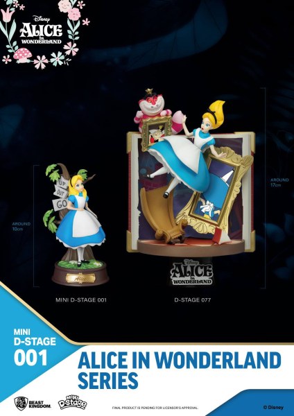 LOTTO DI 6 FIGURINE ALICE NEL PAESE DEL MERAVIGLIE - MINI DISNEY D-STAGE