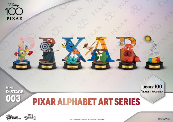 PACK DI 6 FIGURE ALFABETO PIXAR - 100 YEARS OF WONDER DISNEY MINI EGG ATTACK