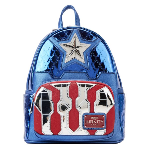 MINI ZAINO CAPTAIN AMERICA METALLIC COSPAY - DISNEY LOUNGEFLY