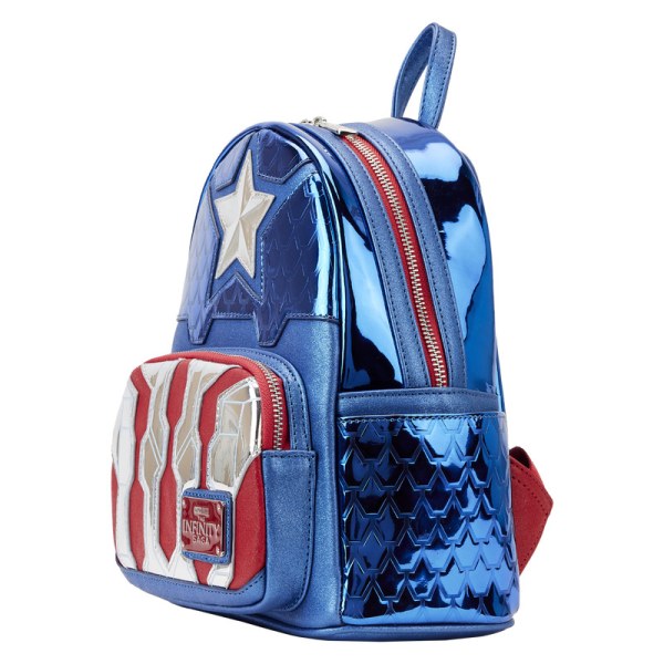 MINI ZAINO CAPTAIN AMERICA METALLIC COSPAY - DISNEY LOUNGEFLY