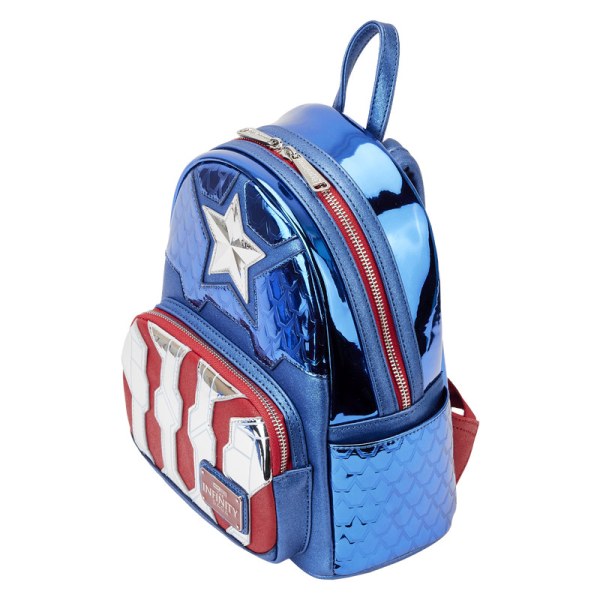 MINI ZAINO CAPTAIN AMERICA METALLIC COSPAY - DISNEY LOUNGEFLY